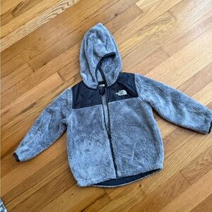 The North Face Black and Gray Hooded Fleece Jacket